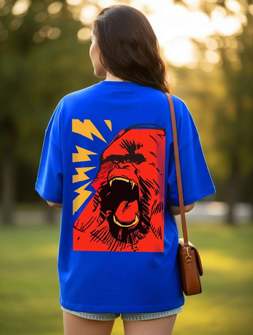 women printed short sleeve oversized t-shirt