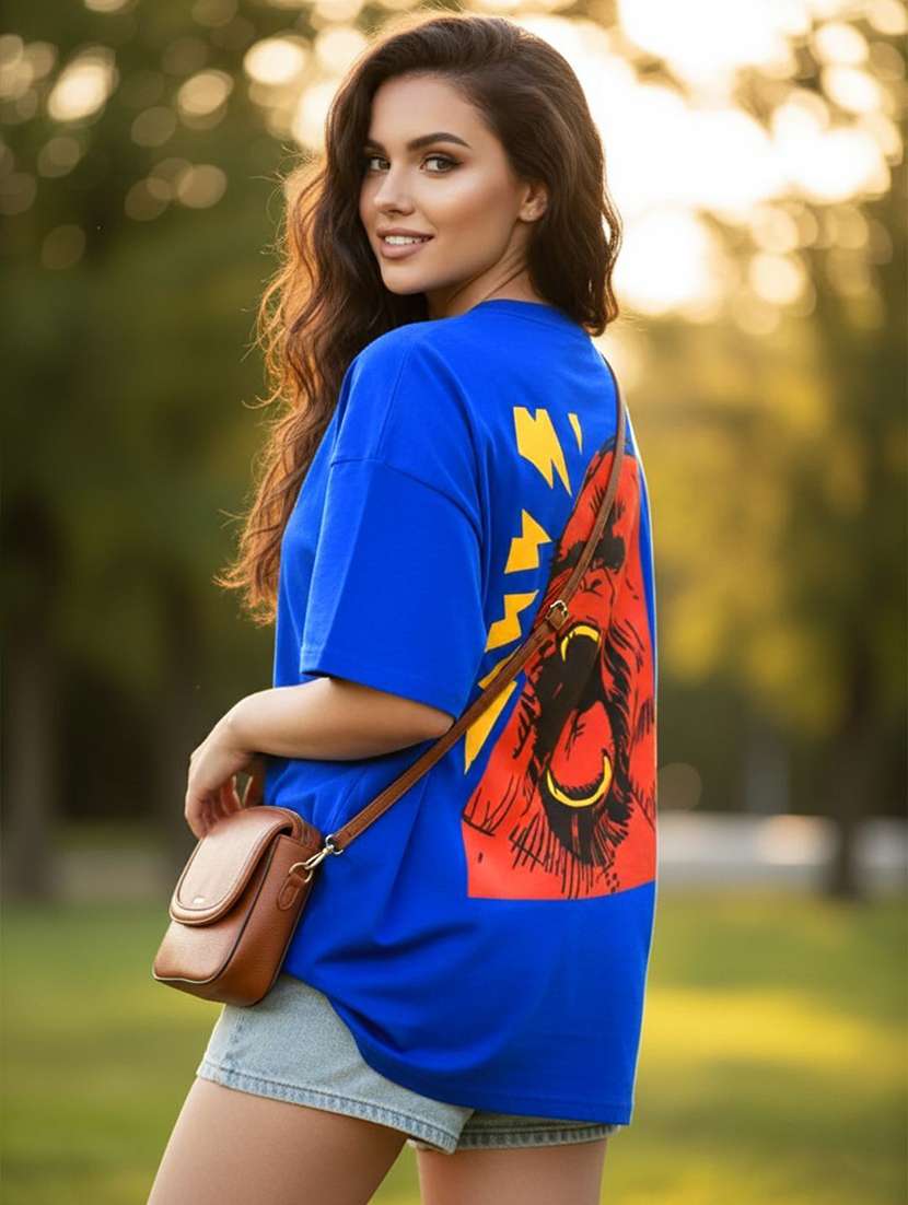 women printed short sleeve oversized t-shirt - 22454702 -  Standard Image - 3