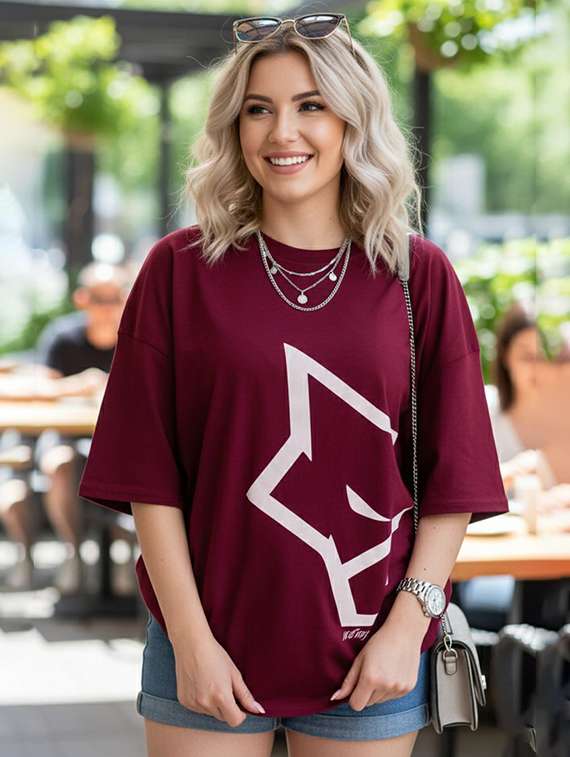 women printed short sleeve oversized t-shirt
