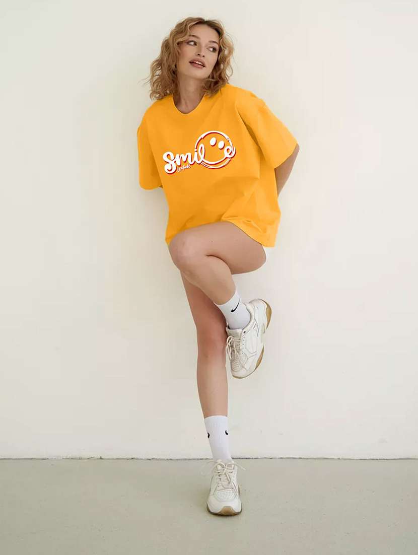 women printed short sleeve oversized t-shirt - 22454758 -  Standard Image - 3