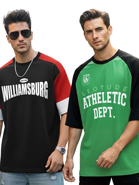 men pack of 2 printed short sleeve t-shirt 