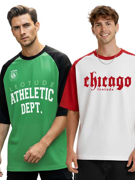 pack of 2 men printed round neck polyester multicolor t-shirt