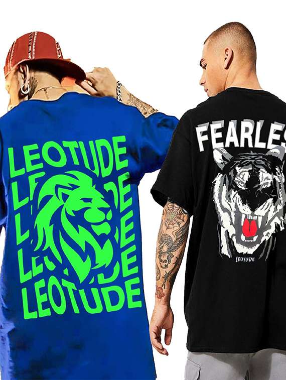 men pack of 2 printed short sleeve t-shirt 