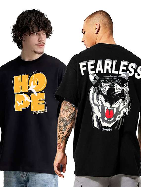 men pack of 2 printed short sleeve t-shirt 