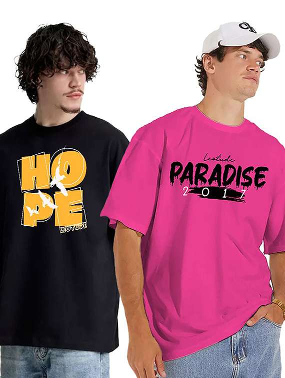 men pack of 2 printed short sleeve t-shirt 
