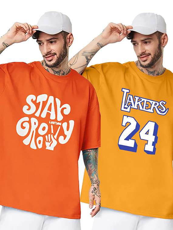 men pack of 2 printed short sleeve t-shirt 