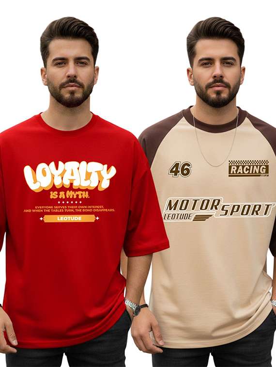 men pack of 2 printed short sleeve t-shirt 