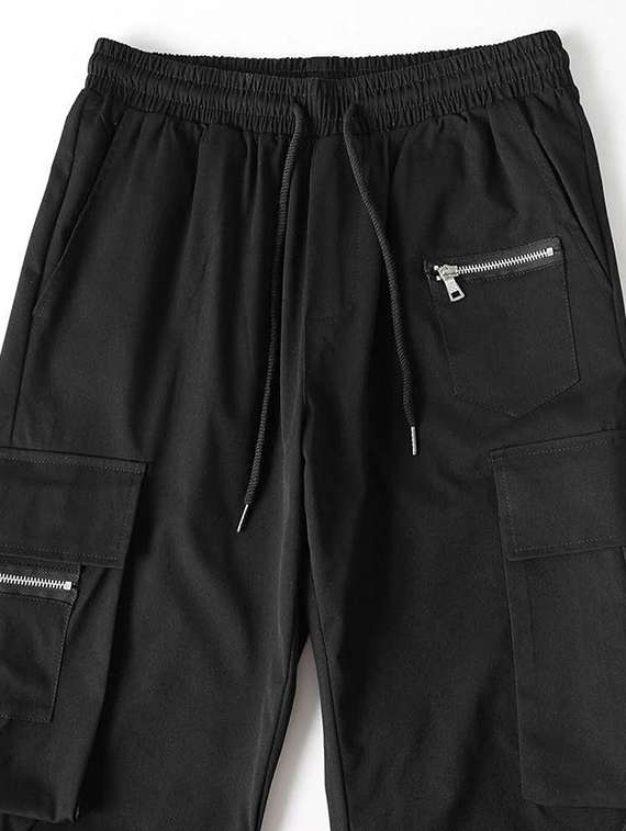 men solid high rise regular fit cargo  - 22455515 -  Standard Image - 5