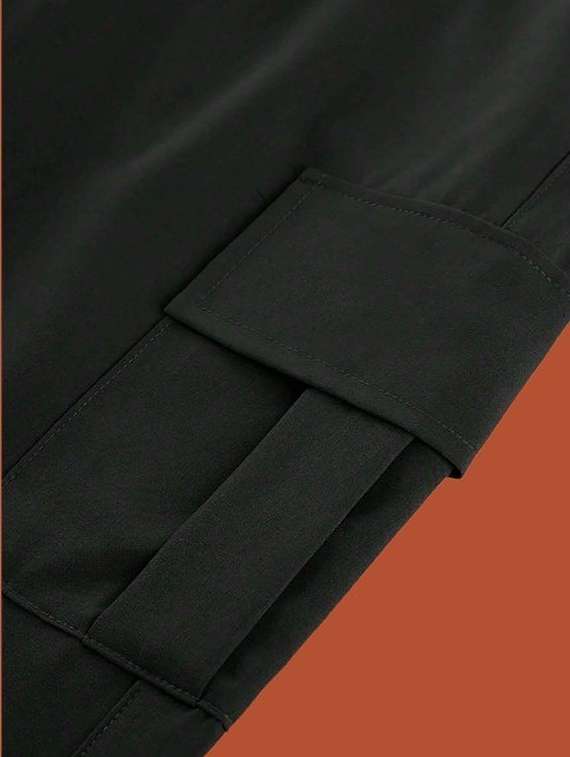 men solid high rise regular fit cargo  - 22455518 -  Standard Image - 3