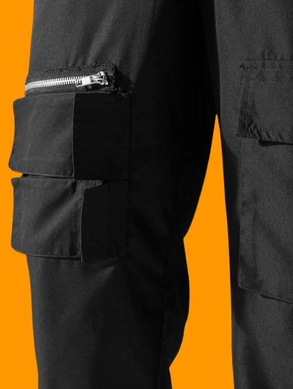 men solid high rise regular fit cargo jogger - 22455520 -  Standard Image - 3