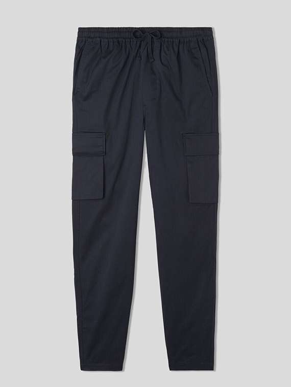 men solid high rise regular fit cargo - 22455523 -  Standard Image - 3