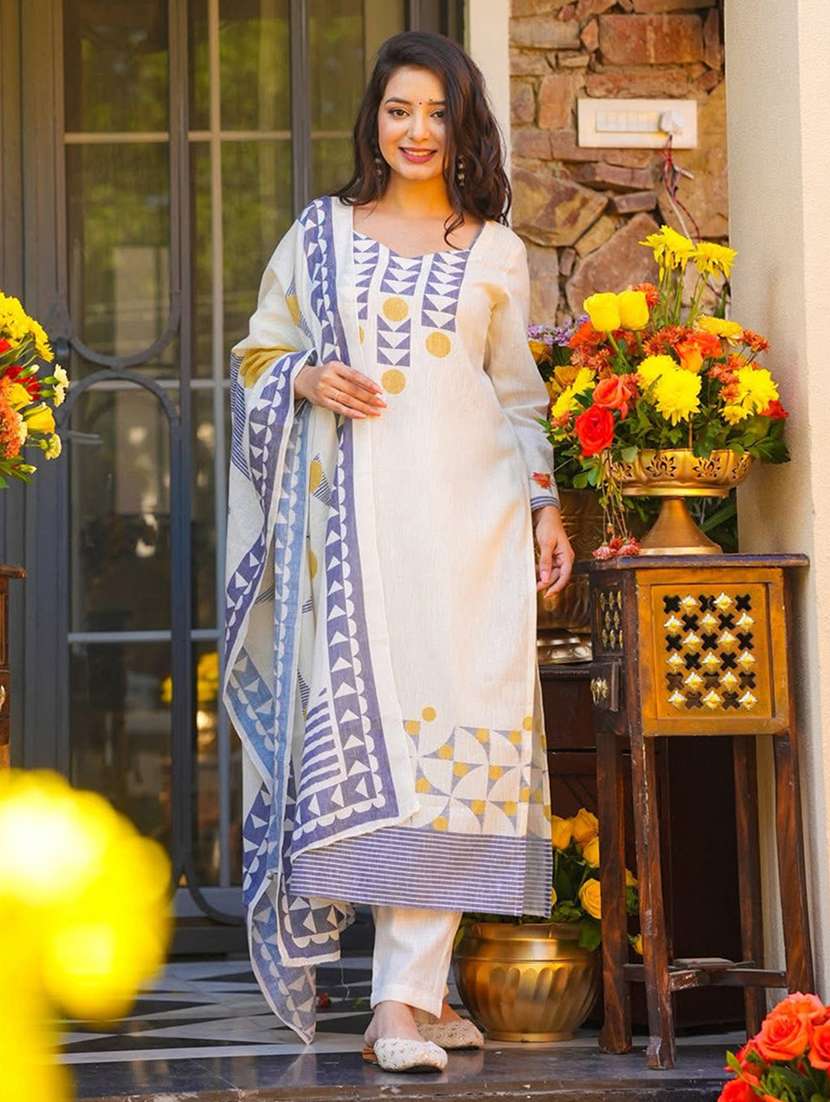women white silk blend straight kurta