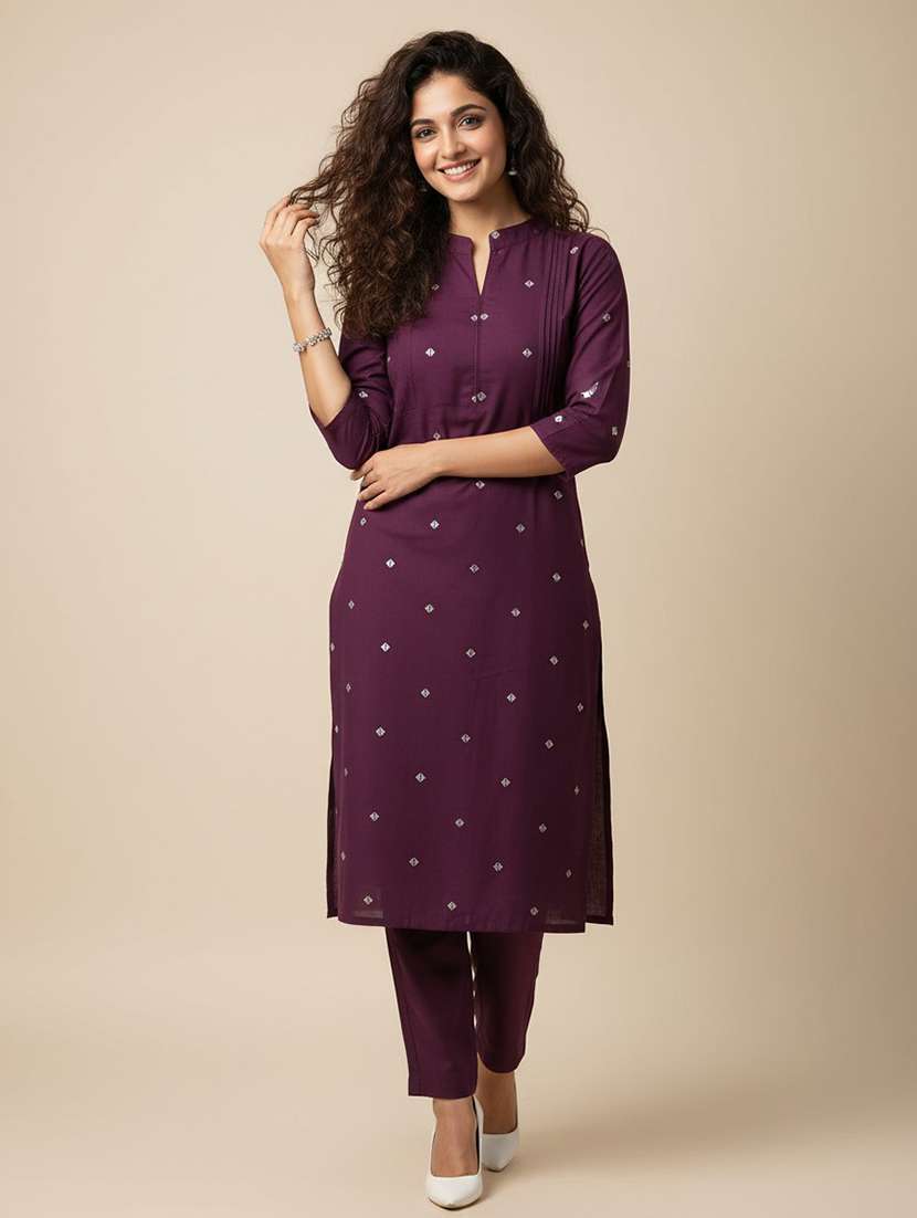 women burgundy co-ord set