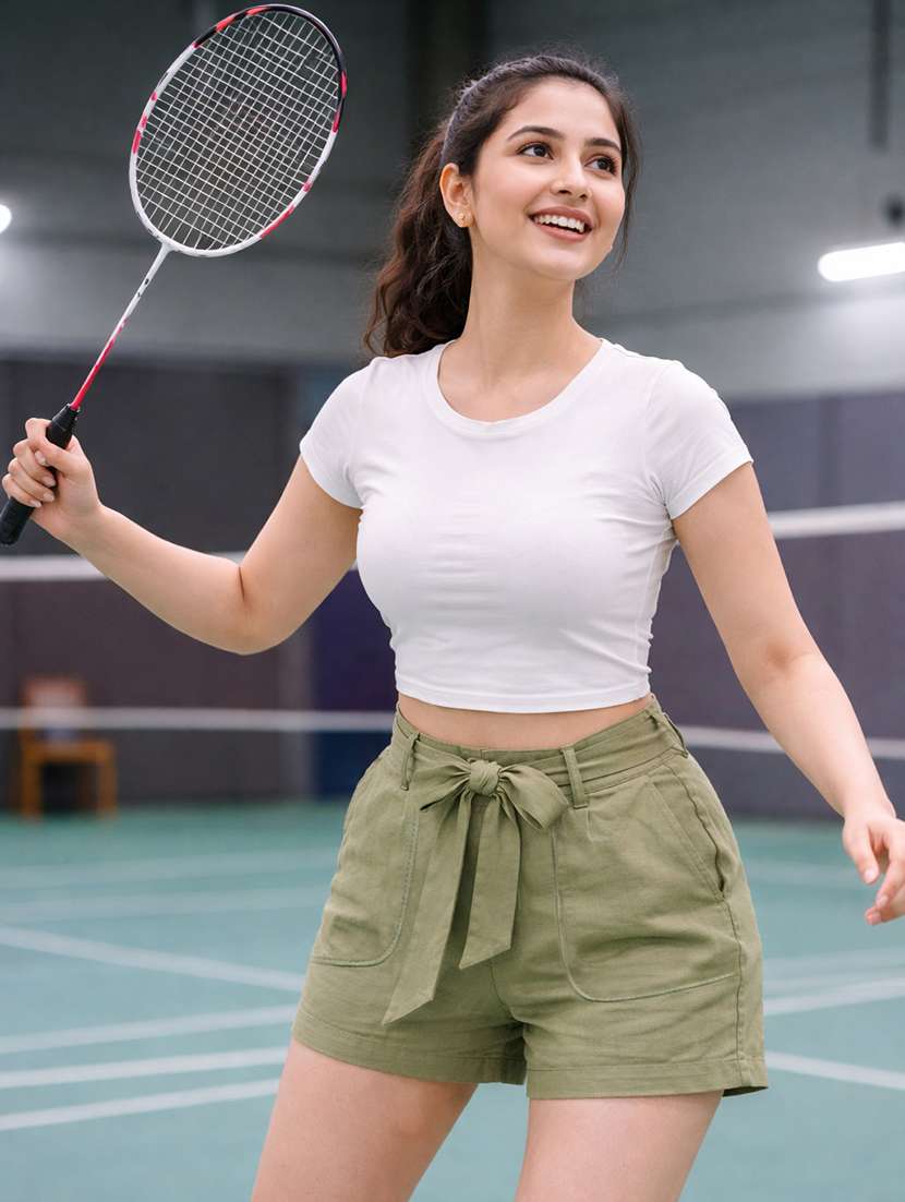 women olive cotton loungewear short - 22455587 -  Standard Image - 5