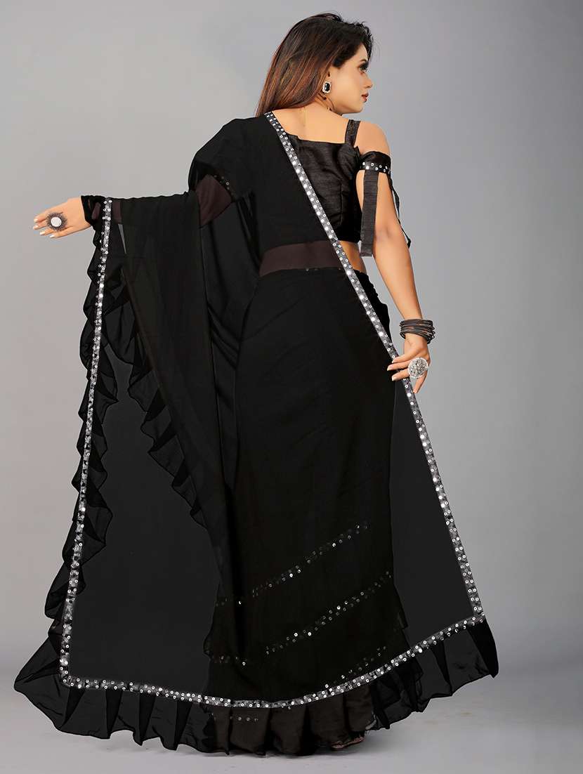 women embellished ruffle saree with blouse  - 22455853 -  Standard Image - 3