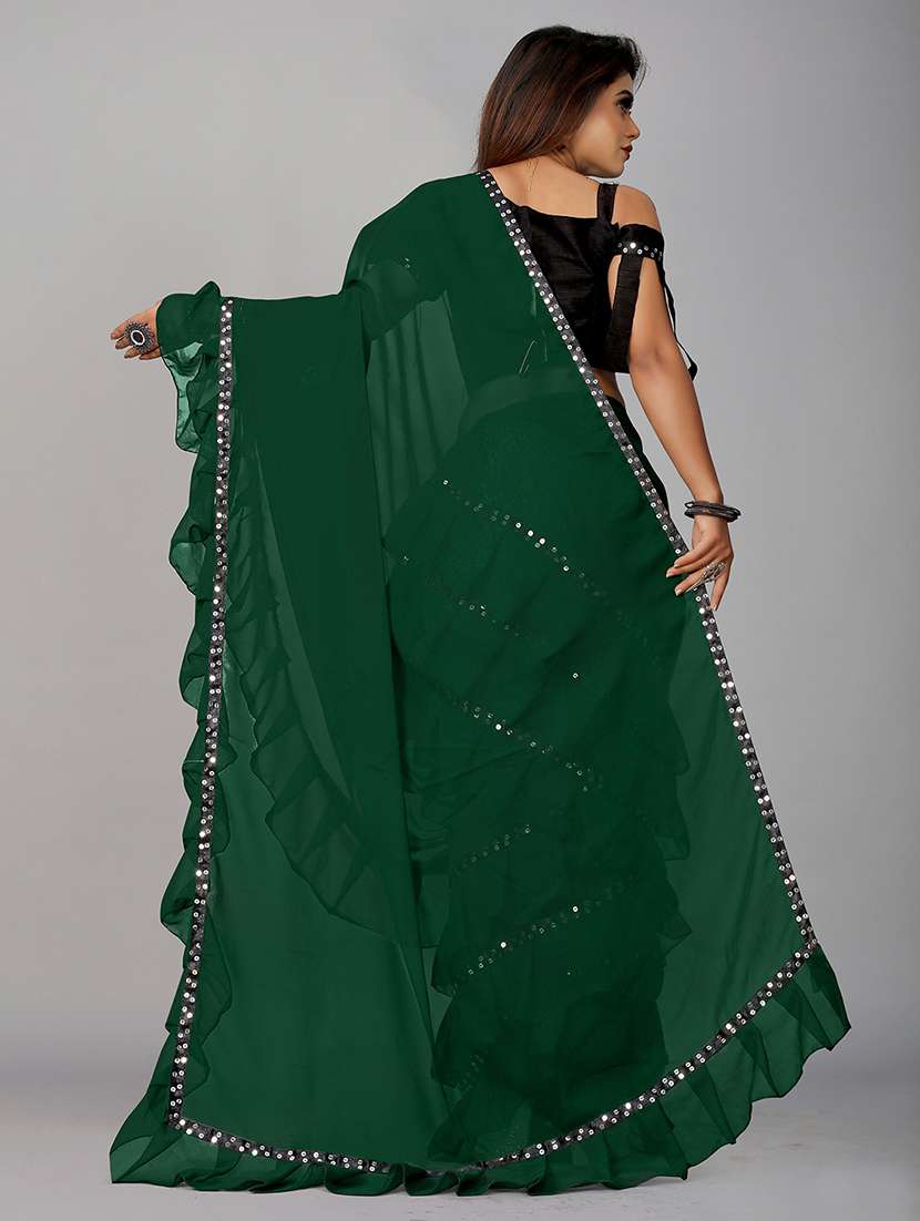 women embellished ruffle saree with blouse  - 22455855 -  Standard Image - 3
