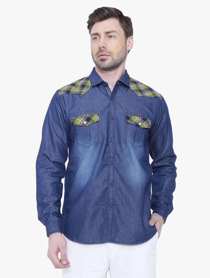 men checkered long sleeve regular fit casual shirt