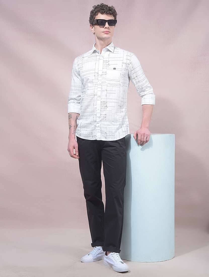 men printed long sleeve slim fit casual shirt - 22455927 -  Standard Image - 5