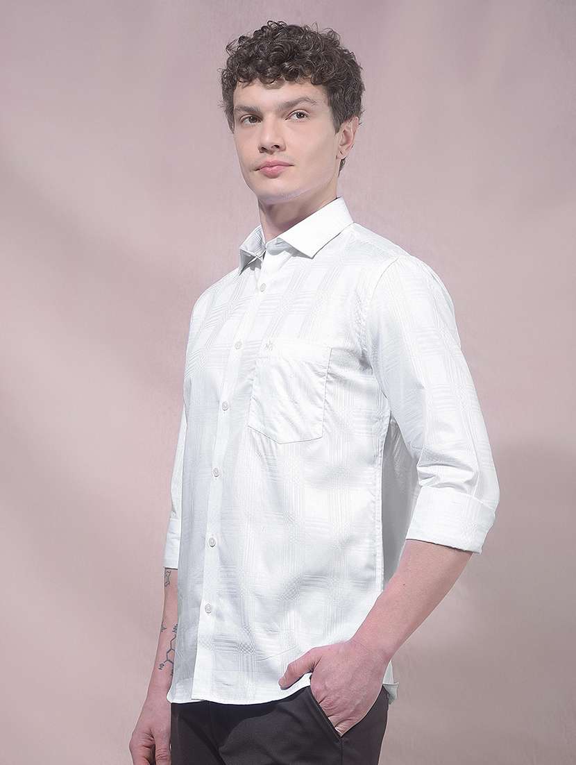 men solid long sleeve slim fit casual shirt - 22455939 -  Standard Image - 3