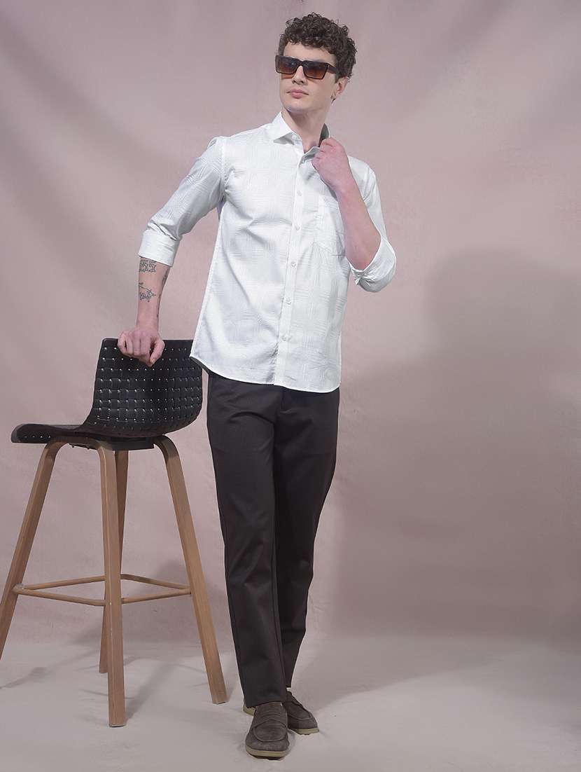 men solid long sleeve slim fit casual shirt - 22455939 -  Standard Image - 5
