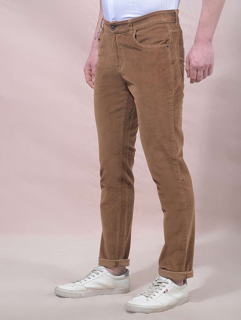 Men Solid Mid Rise Chinos Casual Trouser - 22455969 -  Standard Image - 3