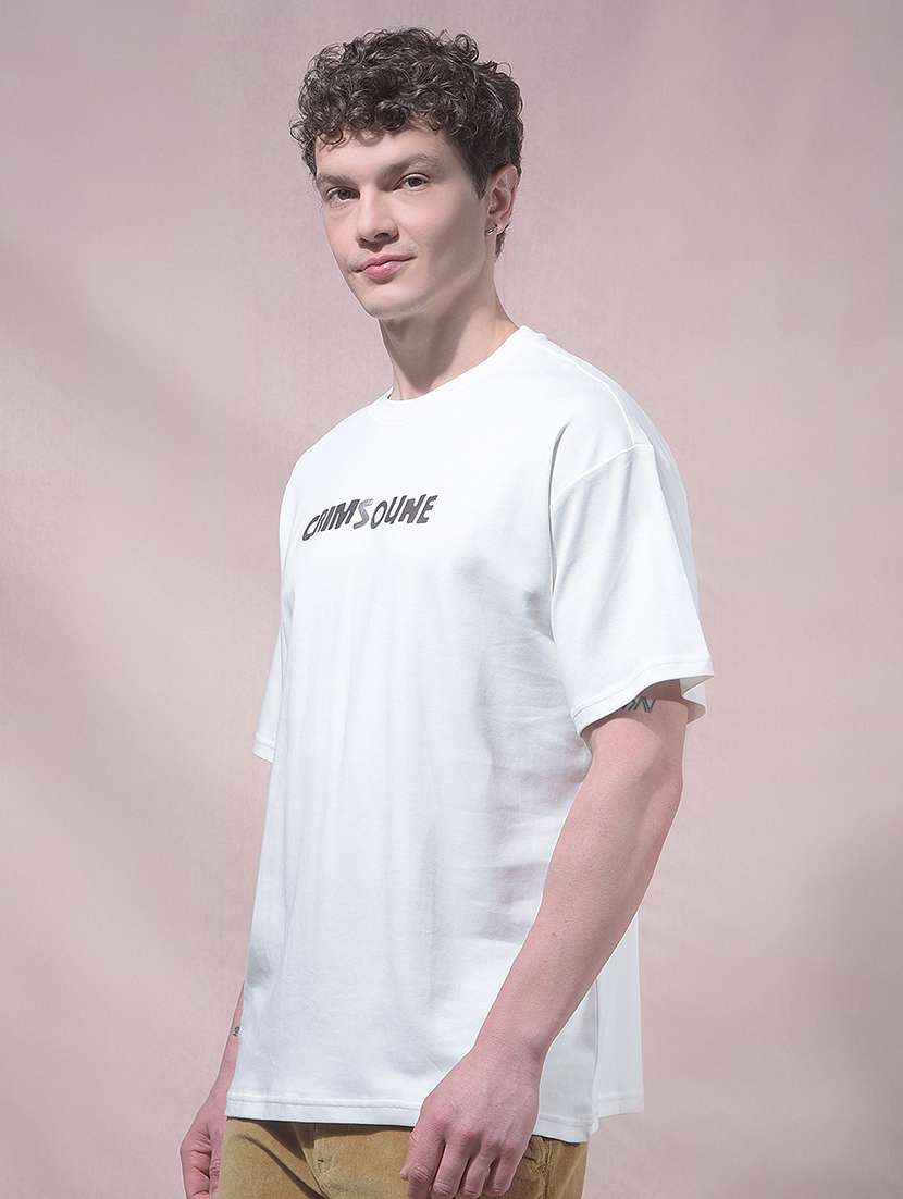 men white cotton front print t-shirt - 22455970 -  Standard Image - 3