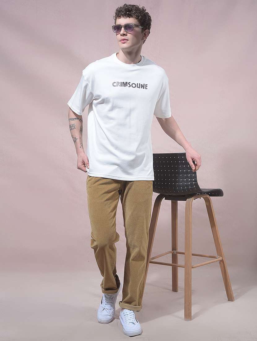 men white cotton front print t-shirt - 22455970 -  Standard Image - 5