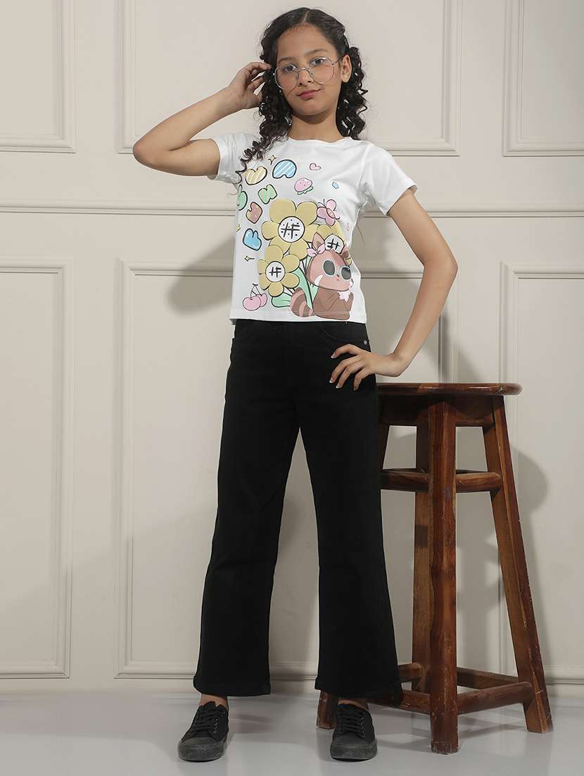 Girl White Cotton Tee - 22456021 -  Standard Image - 5
