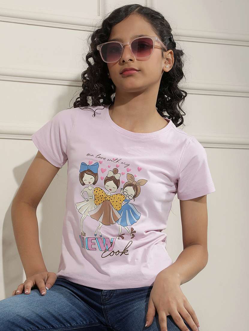 girls purple cotton tee