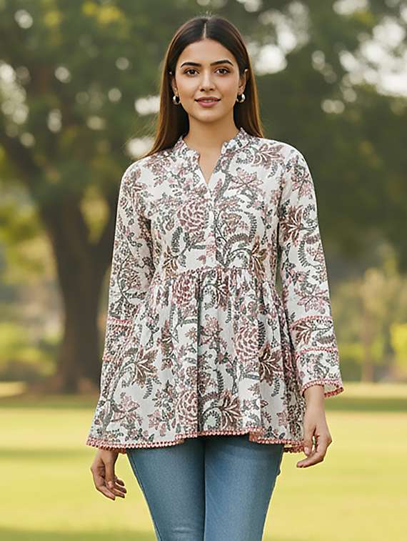women white cotton straight kurti