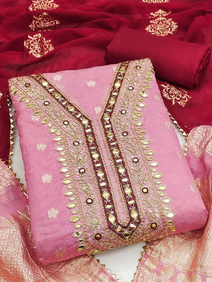women self design unstitched suit set