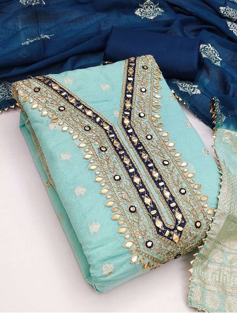 women self design unstitched suit set