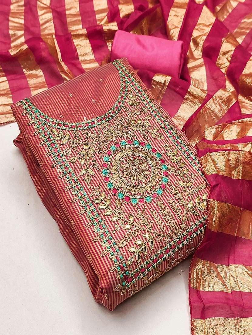 women self design unstitched suit set