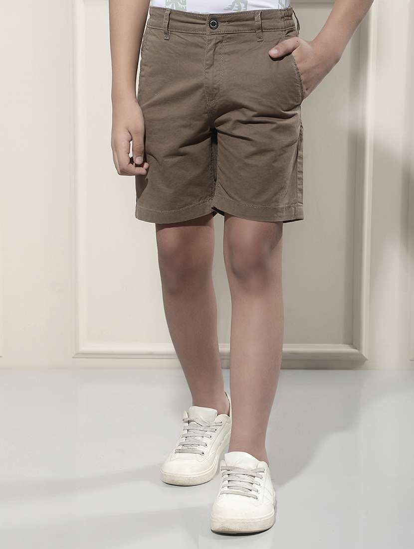 boys olive cotton shorts shorts & three fourth