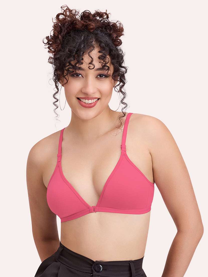women pack of 2 solid non padded front open bra - 22456275 -  Standard Image - 3