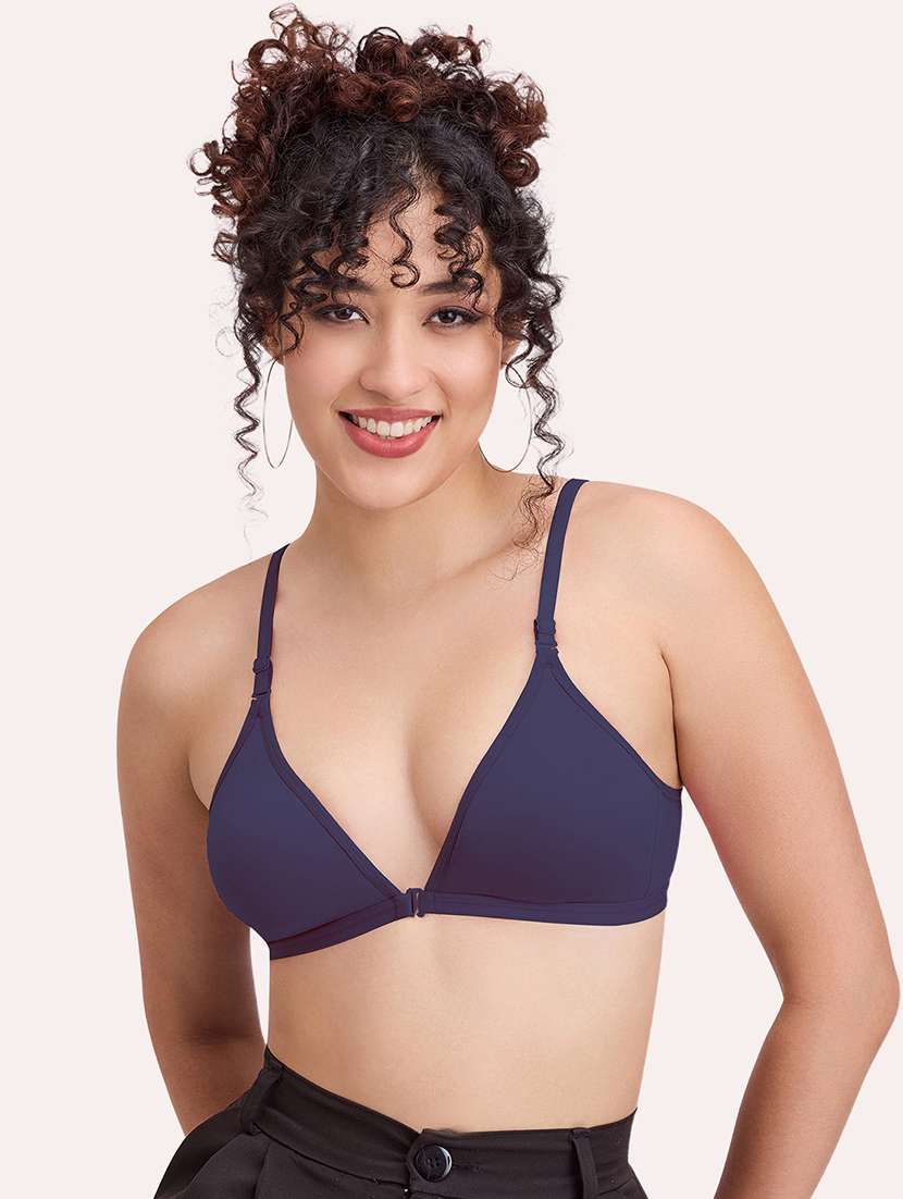 women pack of 2 solid non padded front open bra - 22456276 -  Standard Image - 3