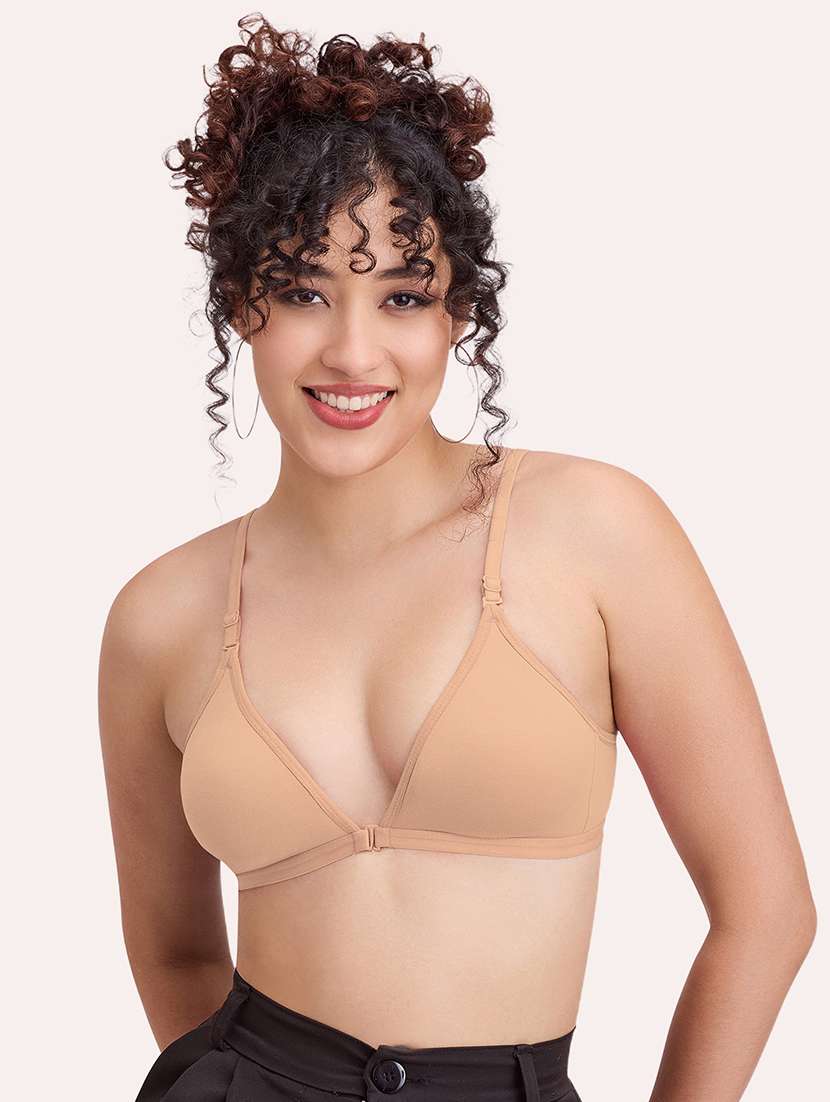 women pack of 2 solid non padded front open bra - 22456277 -  Standard Image - 3