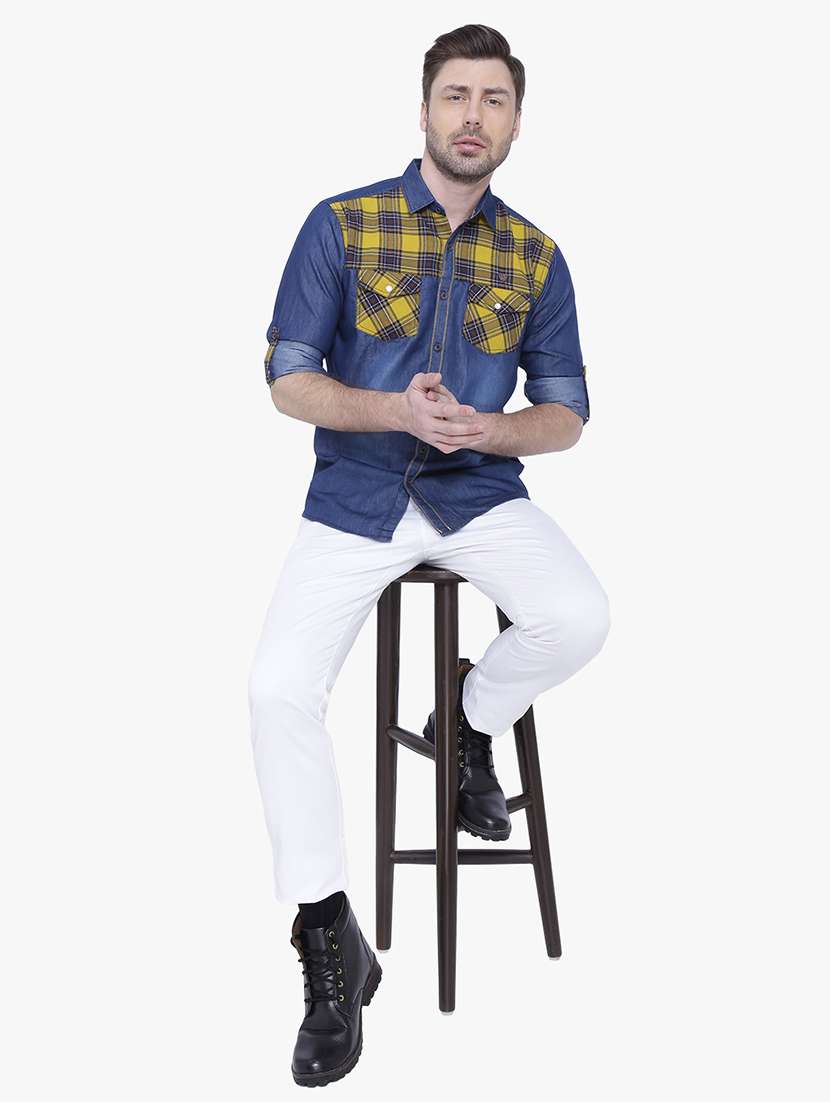 men checkered long sleeve regular fit casual shirt - 22456282 -  Standard Image - 5