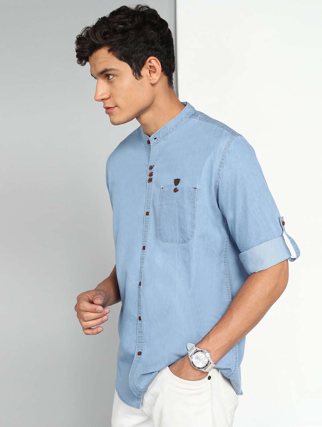 men solid long sleeve regular fit casual shirt - 22456284 -  Standard Image - 3