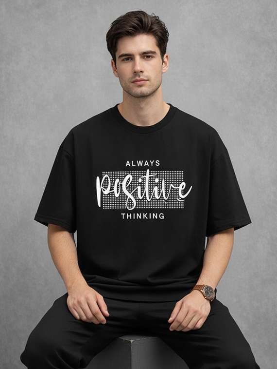 men typographic short sleeve oversized t-shirt