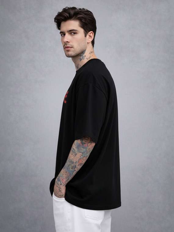 men typographic short sleeve oversized t-shirt - 22456303 -  Standard Image - 3