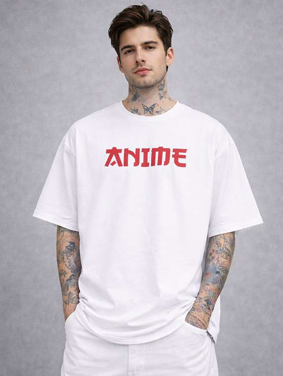 men typographic short sleeve oversized t-shirt
