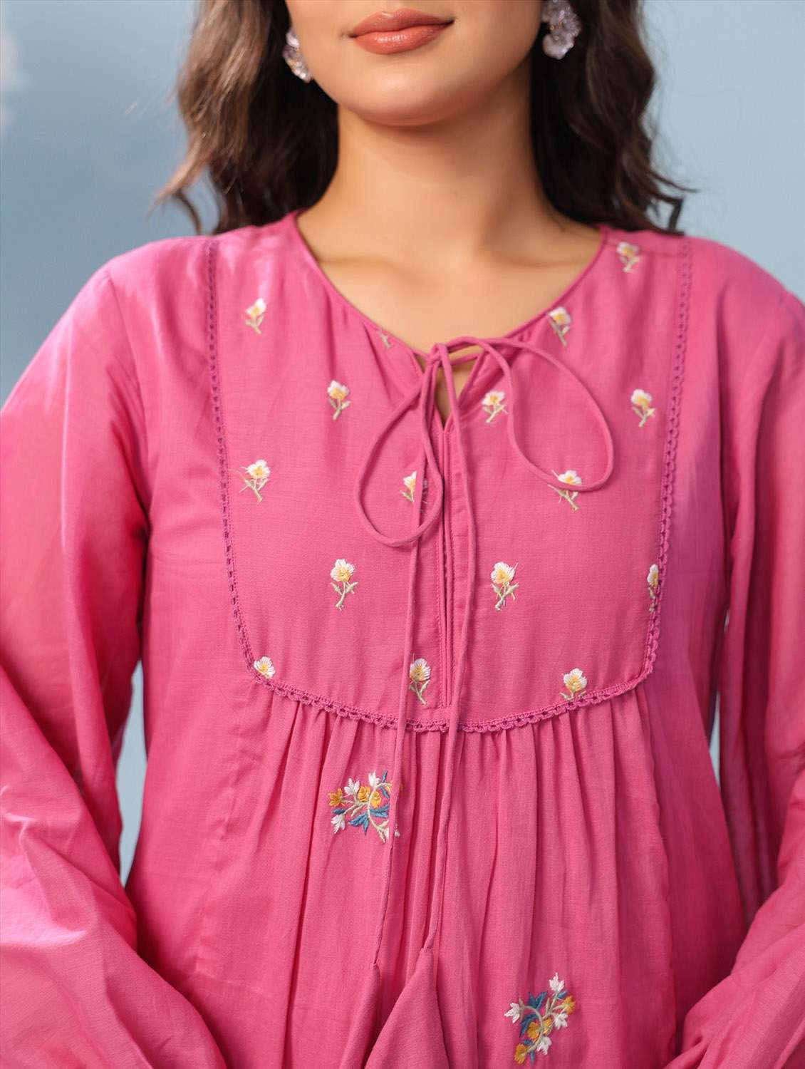 women pink tiered cotton dress - 22456342 -  Standard Image - 5
