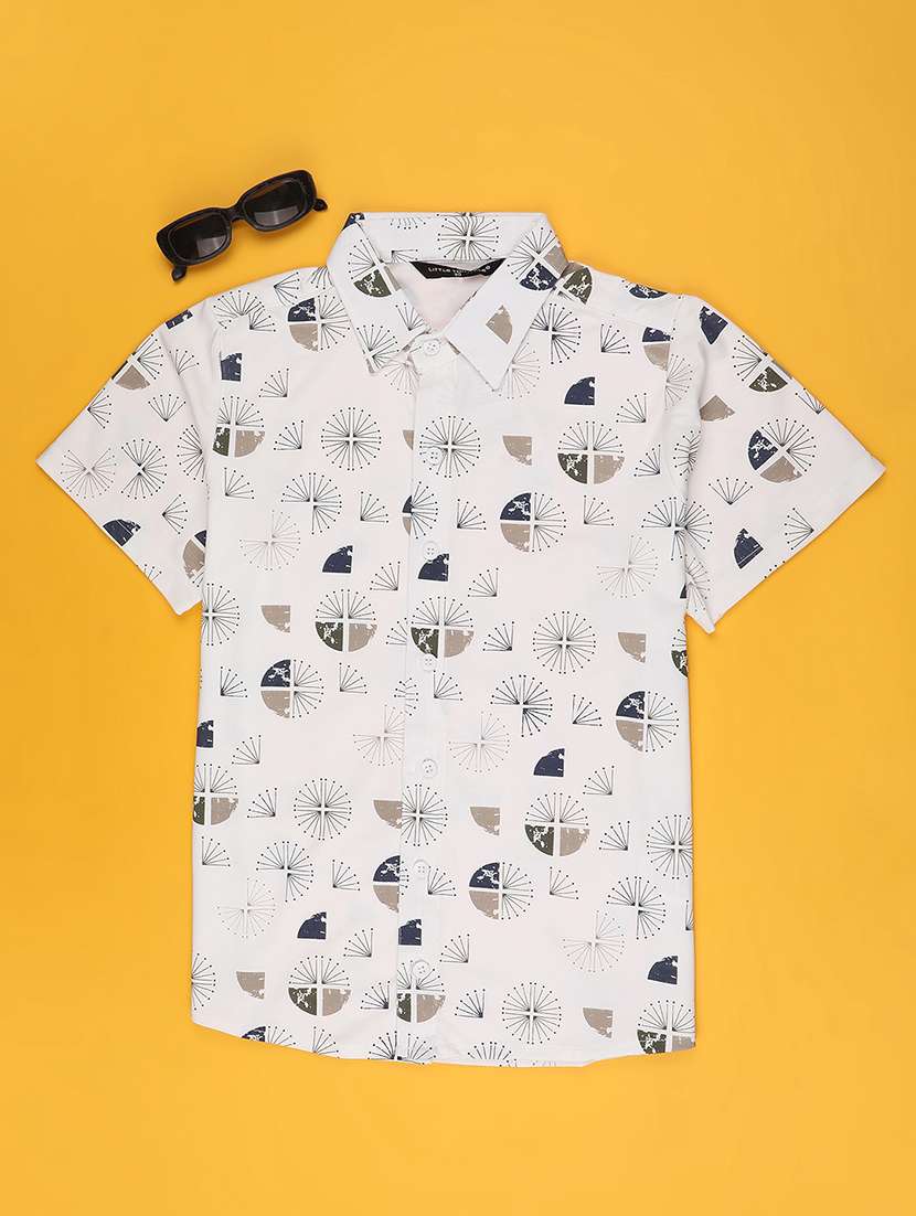 boys printed cotton casual shirt