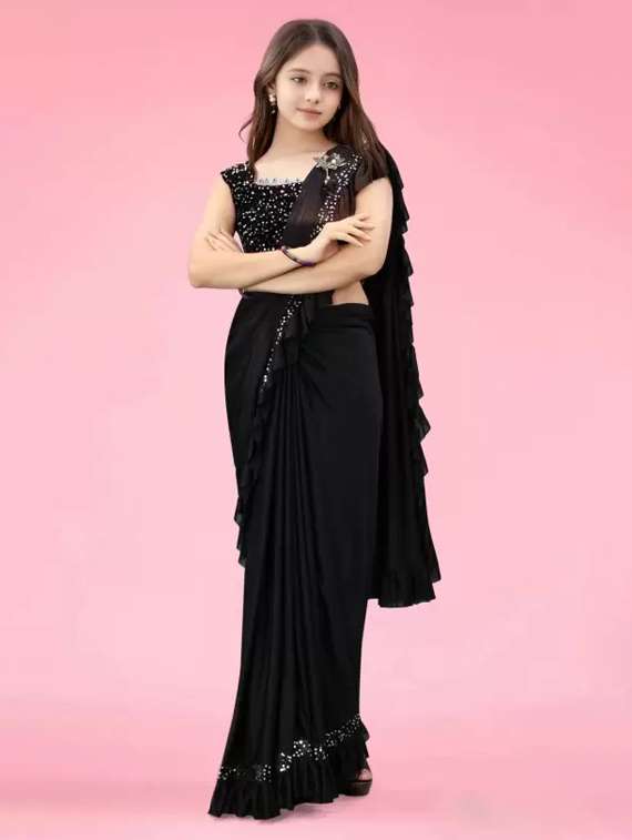 women black ready to wear saree