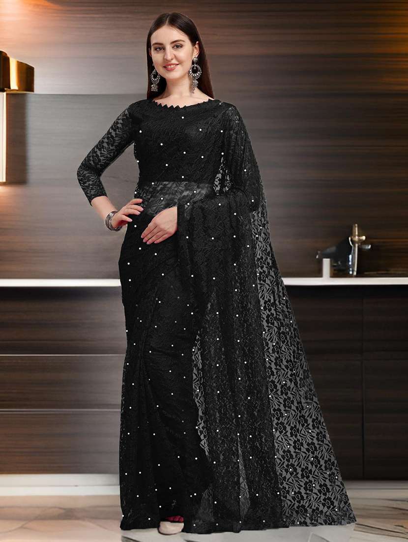 women self design embellished saree with blouse