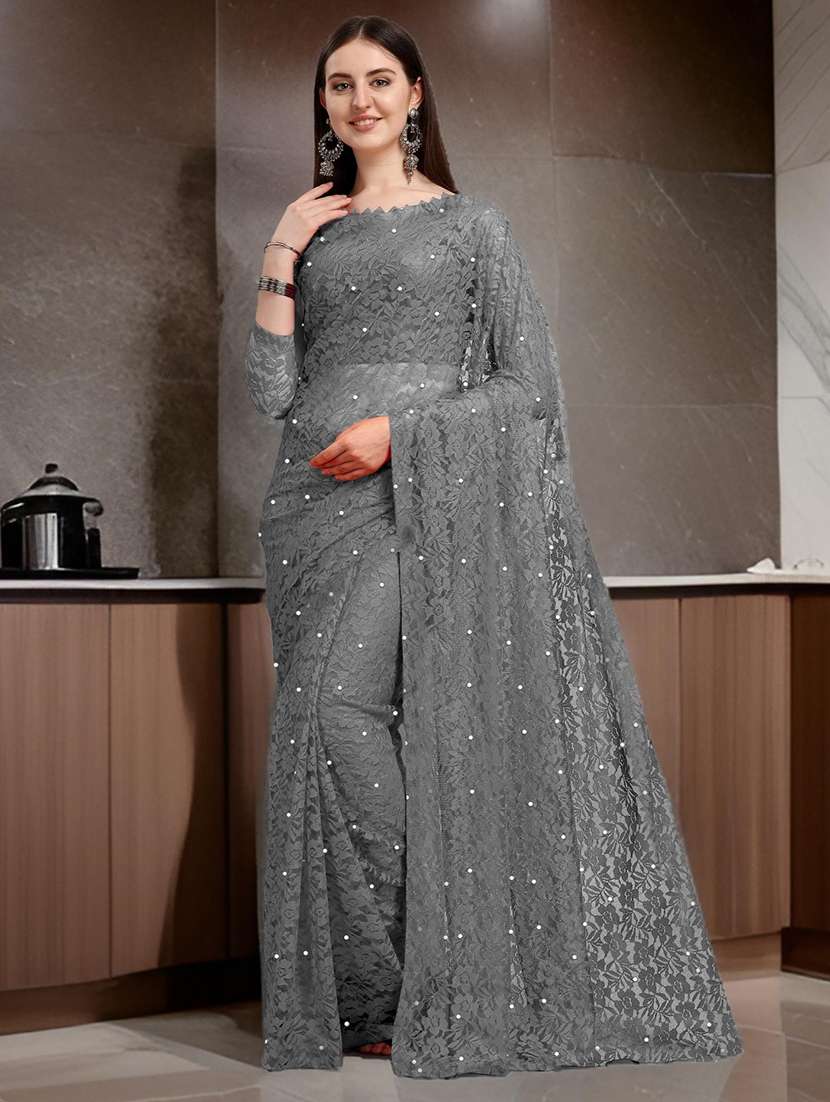 women self design embellished saree with blouse