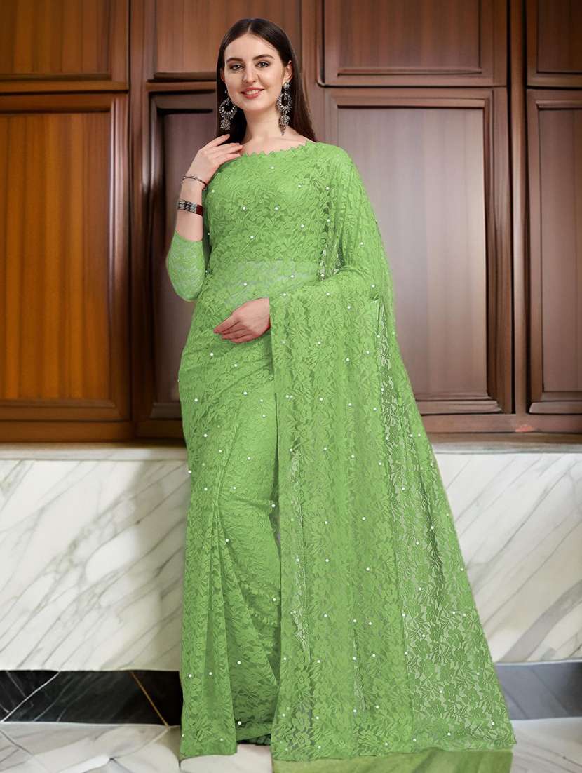 women self design embellished saree with blouse