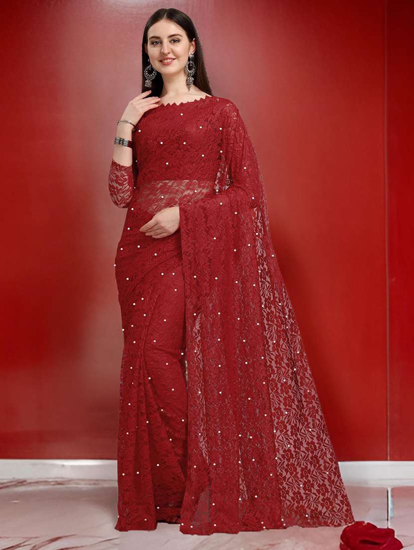 women self design embellished saree with blouse