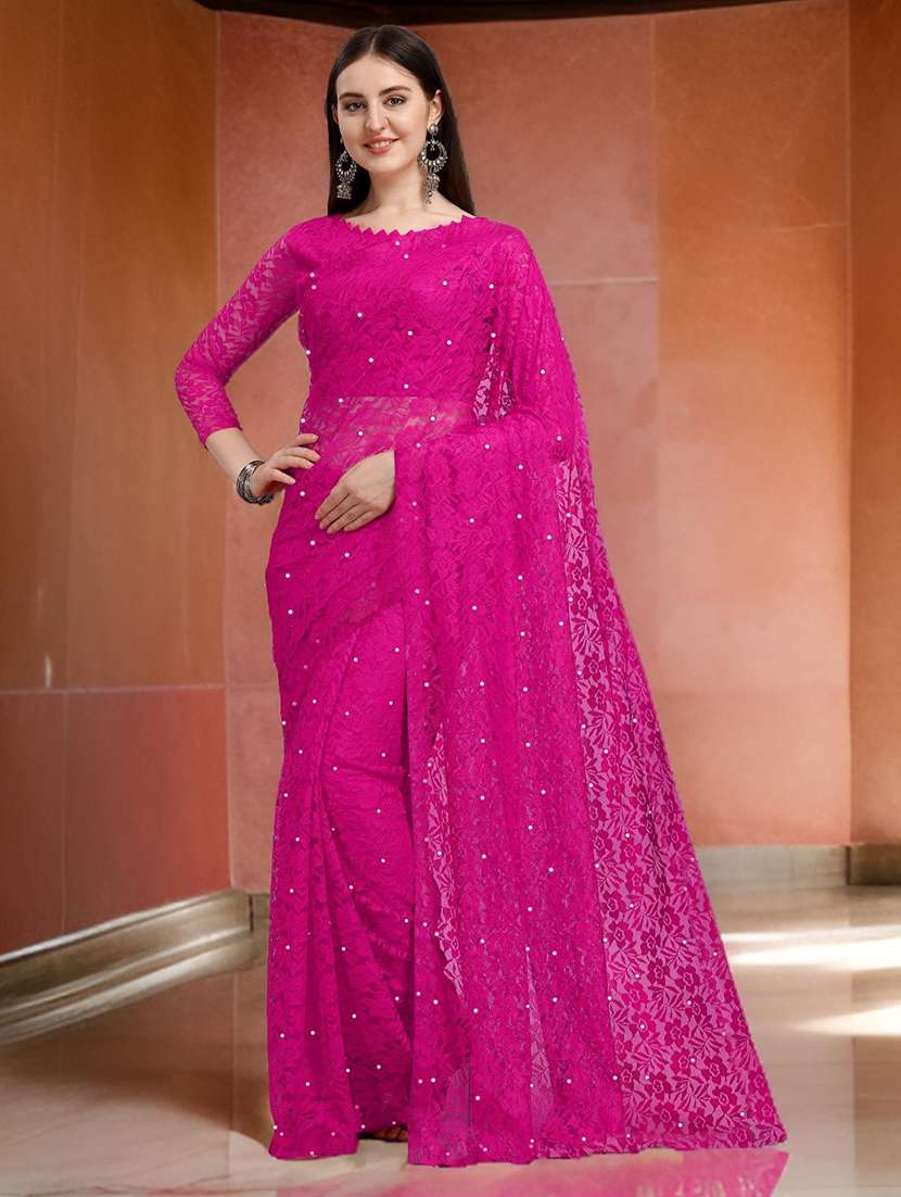 women self design embellished saree with blouse